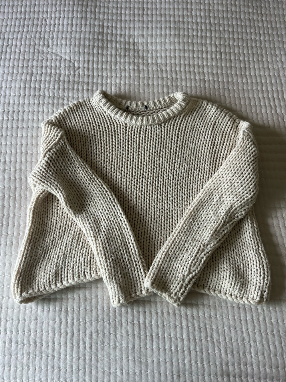 Vintage Made in Italy Cream Chunky Knit Wool Sweater
